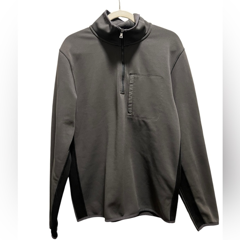 Banana Republic Jacket Men’s Large Gray Soft Shell 1/4 Zip Pocket Mock Neck